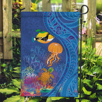 Hawaiian Funny Fruits Sea Animals Garden Flag Mango Reef Triggerfish and Pineapple Turtle and Mandarin Jellyfish