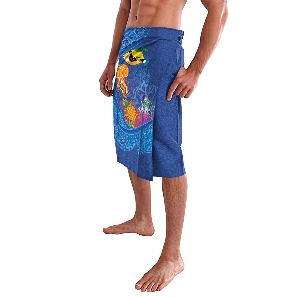 Hawaiian Funny Fruits Sea Animals Lavalava Mango Reef Triggerfish and Pineapple Turtle and Mandarin Jellyfish