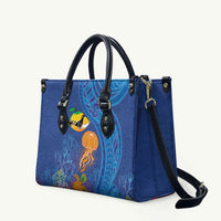 Hawaiian Funny Fruits Sea Animals Leather Bag Mango Reef Triggerfish and Pineapple Turtle and Mandarin Jellyfish