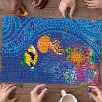 Hawaiian Funny Fruits Sea Animals Puzzle Mango Reef Triggerfish and Pineapple Turtle and Mandarin Jellyfish