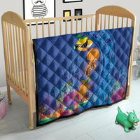 Hawaiian Funny Fruits Sea Animals Quilt Mango Reef Triggerfish and Pineapple Turtle and Mandarin Jellyfish