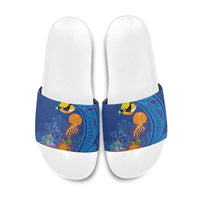 Hawaiian Funny Fruits Sea Animals Slide Sandals Mango Reef Triggerfish and Pineapple Turtle and Mandarin Jellyfish