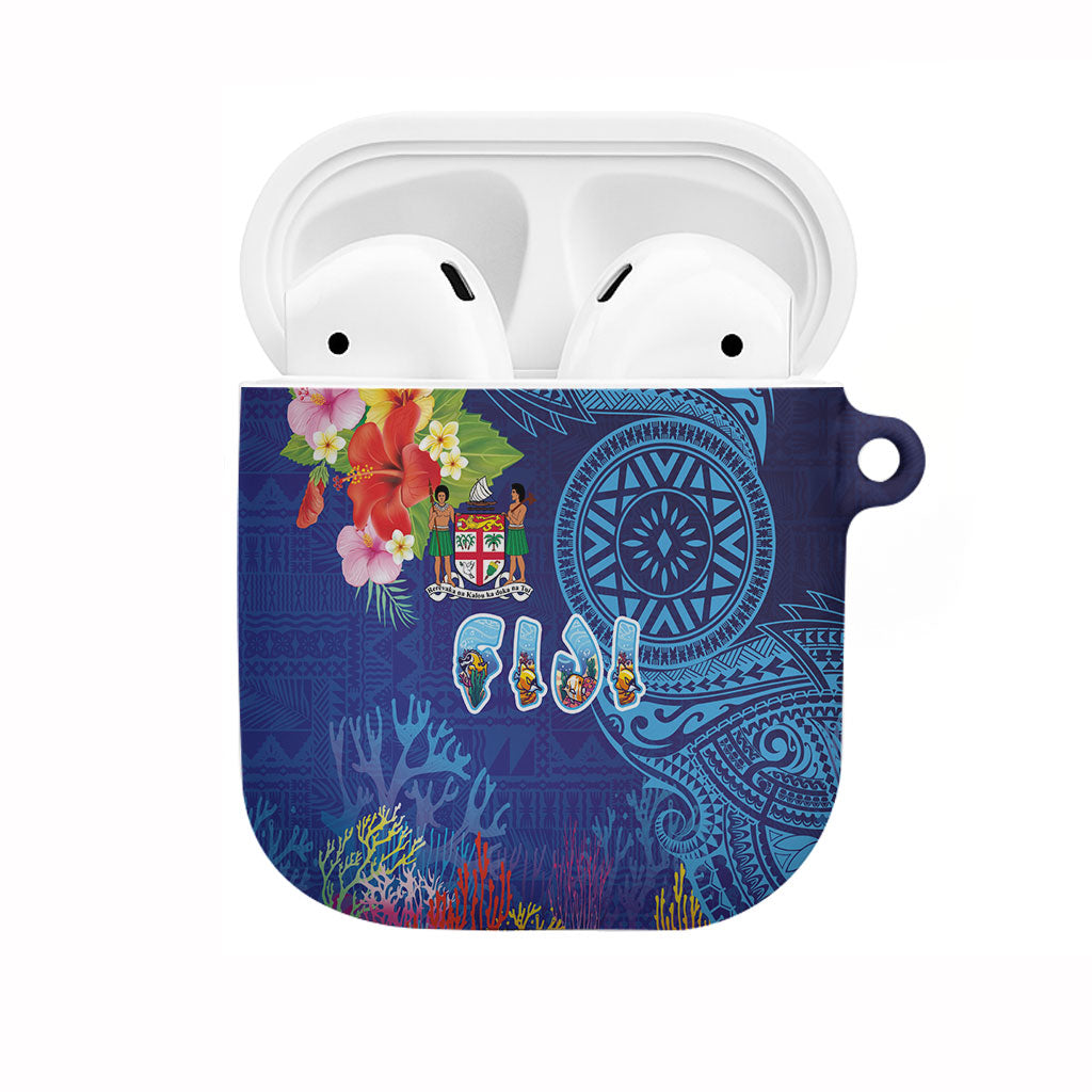 Fiji Day AirPods Case Coral Reef with Tapa Motifs and Hibiscus Ocean Vibe