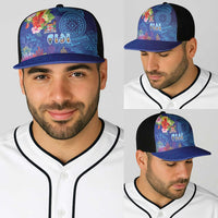 Fiji Day Baseball Net Cap Coral Reef with Tapa Motifs and Hibiscus Ocean Vibe
