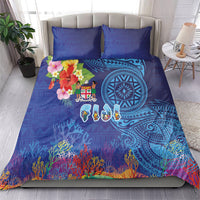 Fiji Day Bedding Set Coral Reef with Tapa Motifs and Hibiscus Ocean Vibe