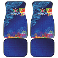 Fiji Day Car Mats Coral Reef with Tapa Motifs and Hibiscus Ocean Vibe