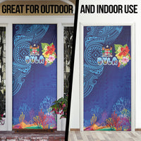 Fiji Day Door Cover Coral Reef with Tapa Motifs and Hibiscus Ocean Vibe