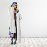 Fiji Day Hooded Blanket Coral Reef with Tapa Motifs and Hibiscus Ocean Vibe
