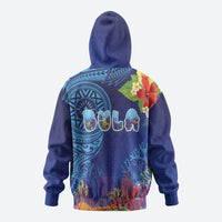 Fiji Day Hoodie Coral Reef with Tapa Motifs and Hibiscus Ocean Vibe