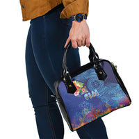 Fiji Day Shoulder Handbag Coral Reef with Tapa Motifs and Hibiscus Ocean Vibe