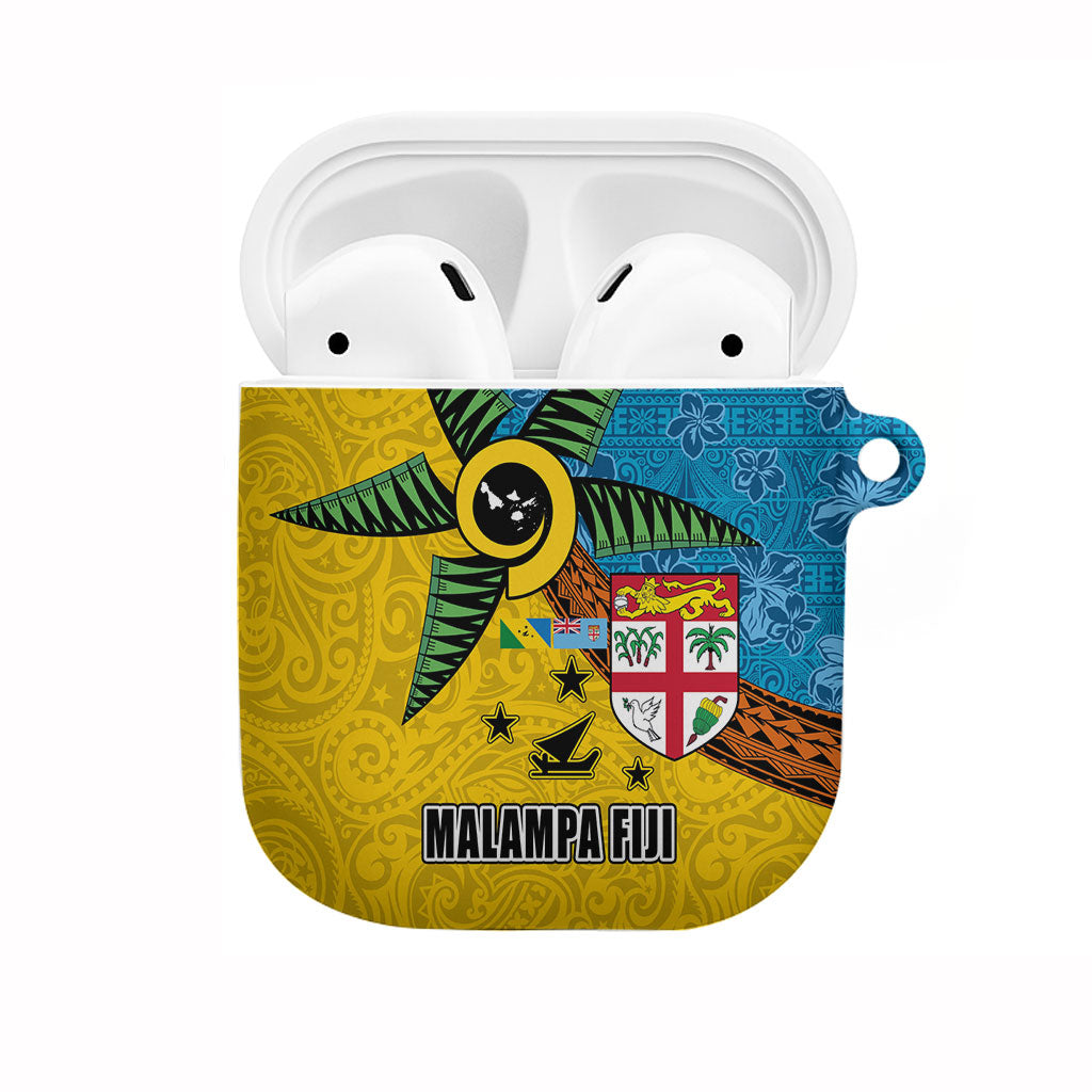 Malampa Fiji Day AirPods Case Tapa and Melanesian Patterns with Coat of Arms