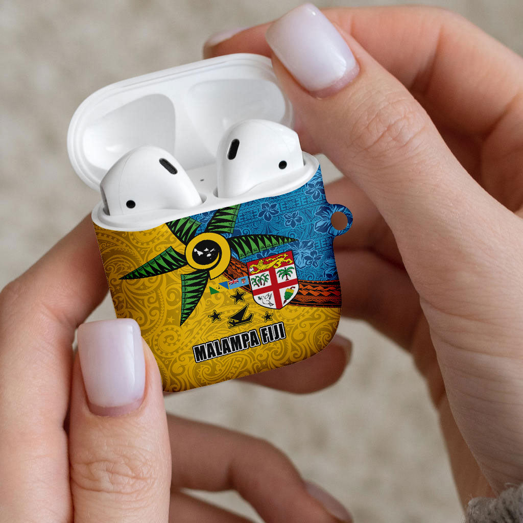 Malampa Fiji Day AirPods Case Tapa and Melanesian Patterns with Coat of Arms