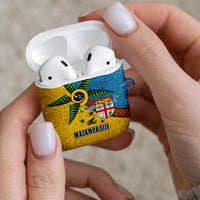 Malampa Fiji Day AirPods Case Tapa and Melanesian Patterns with Coat of Arms