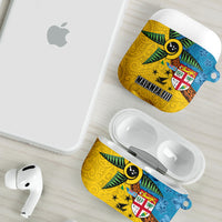 Malampa Fiji Day AirPods Case Tapa and Melanesian Patterns with Coat of Arms
