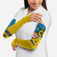 Malampa Fiji Day Arm Sleeves Tapa and Melanesian Patterns with Coat of Arms