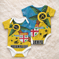 Malampa Fiji Day Baby Onesie Tapa and Melanesian Patterns with Coat of Arms