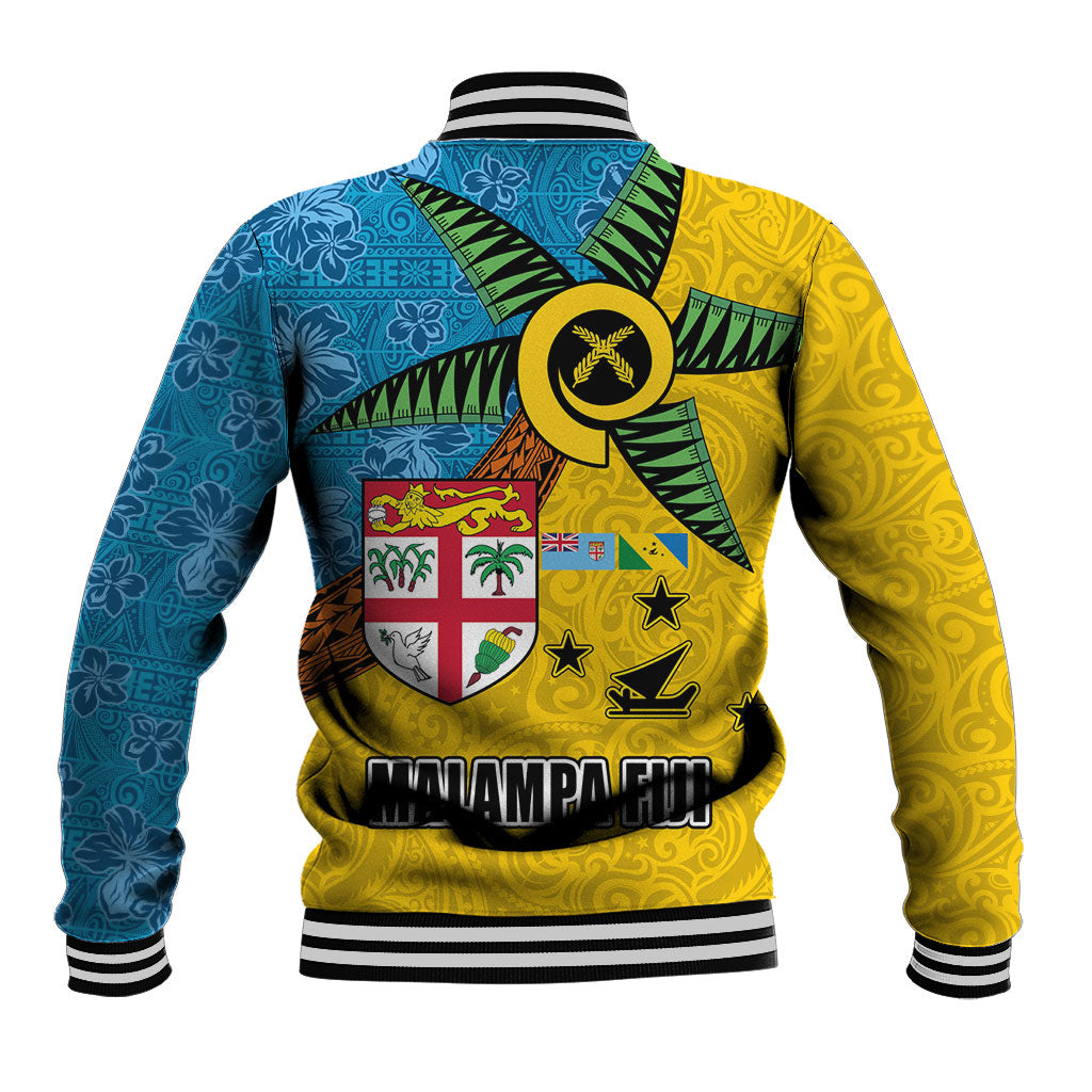 Malampa Fiji Day Baseball Jacket Tapa and Melanesian Patterns with Coat of Arms