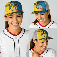 Malampa Fiji Day Baseball Net Cap Tapa and Melanesian Patterns with Coat of Arms