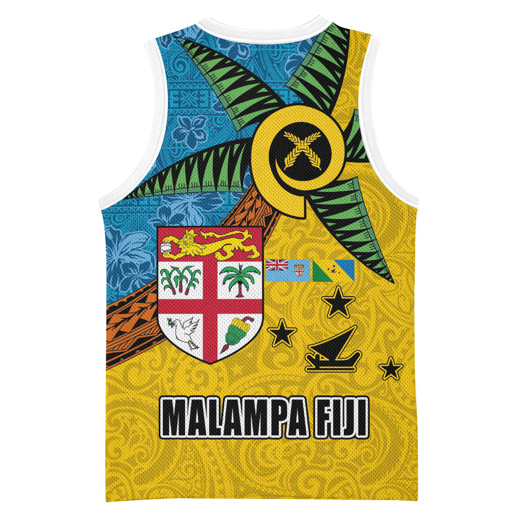 Malampa Fiji Day Basketball Jersey Tapa and Melanesian Patterns with Coat of Arms