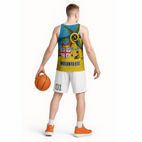 Malampa Fiji Day Basketball Jersey Tapa and Melanesian Patterns with Coat of Arms