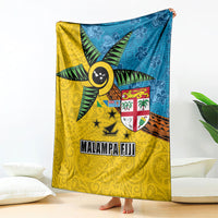 Malampa Fiji Day Blanket Tapa and Melanesian Patterns with Coat of Arms