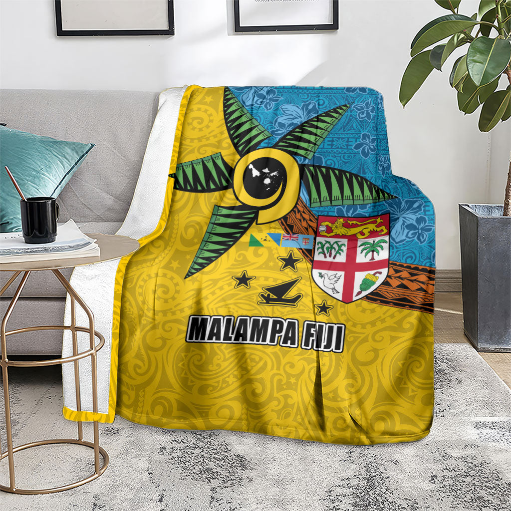 Malampa Fiji Day Blanket Tapa and Melanesian Patterns with Coat of Arms