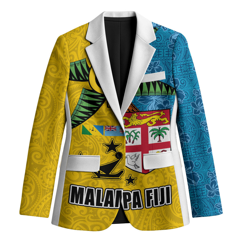 Malampa Fiji Day Blazer Tapa and Melanesian Patterns with Coat of Arms