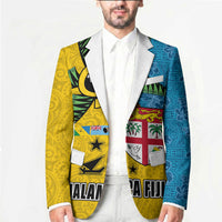 Malampa Fiji Day Blazer Tapa and Melanesian Patterns with Coat of Arms