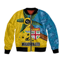 Malampa Fiji Day Bomber Jacket Tapa and Melanesian Patterns with Coat of Arms