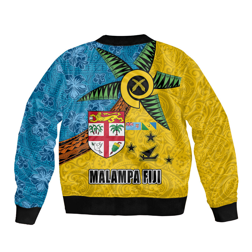 Malampa Fiji Day Bomber Jacket Tapa and Melanesian Patterns with Coat of Arms