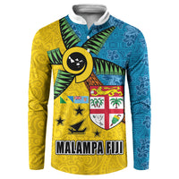 Malampa Fiji Day Button Sweatshirt Tapa and Melanesian Patterns with Coat of Arms