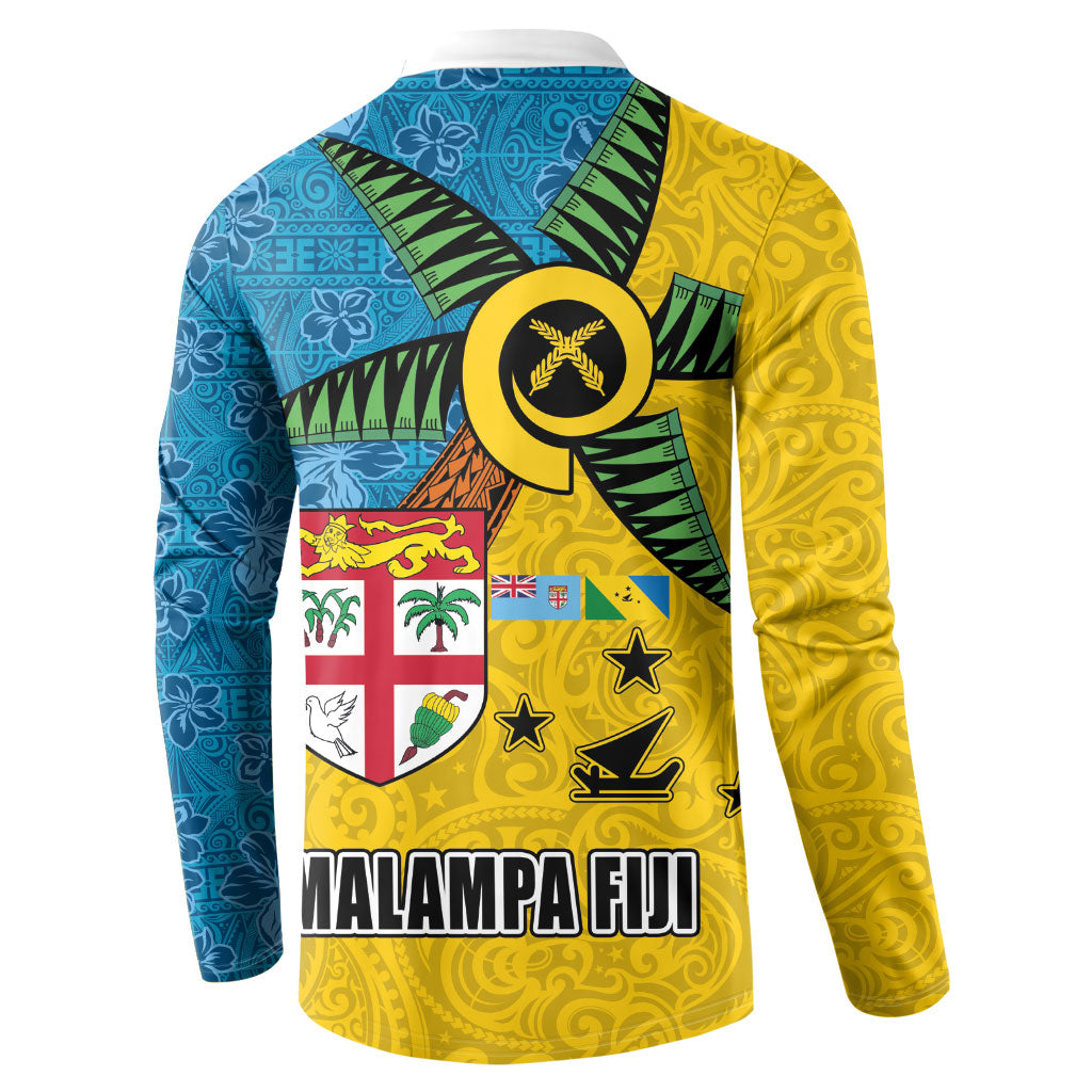 Malampa Fiji Day Button Sweatshirt Tapa and Melanesian Patterns with Coat of Arms