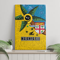 Malampa Fiji Day Canvas Wall Art Tapa and Melanesian Patterns with Coat of Arms