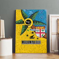 Malampa Fiji Day Canvas Wall Art Tapa and Melanesian Patterns with Coat of Arms