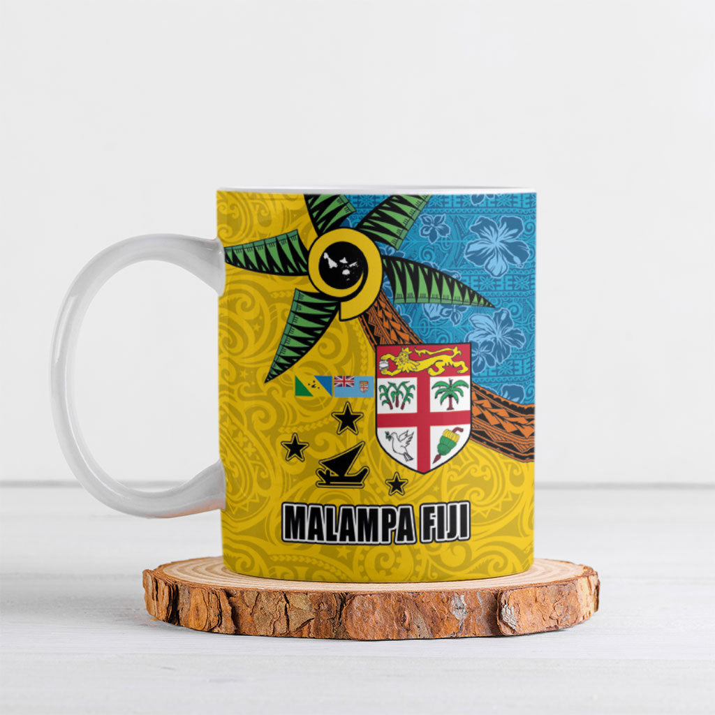 Malampa Fiji Day Ceramic Mug Tapa and Melanesian Patterns with Coat of Arms