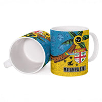 Malampa Fiji Day Ceramic Mug Tapa and Melanesian Patterns with Coat of Arms