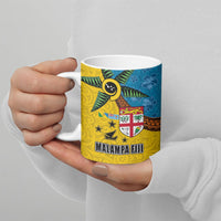 Malampa Fiji Day Ceramic Mug Tapa and Melanesian Patterns with Coat of Arms