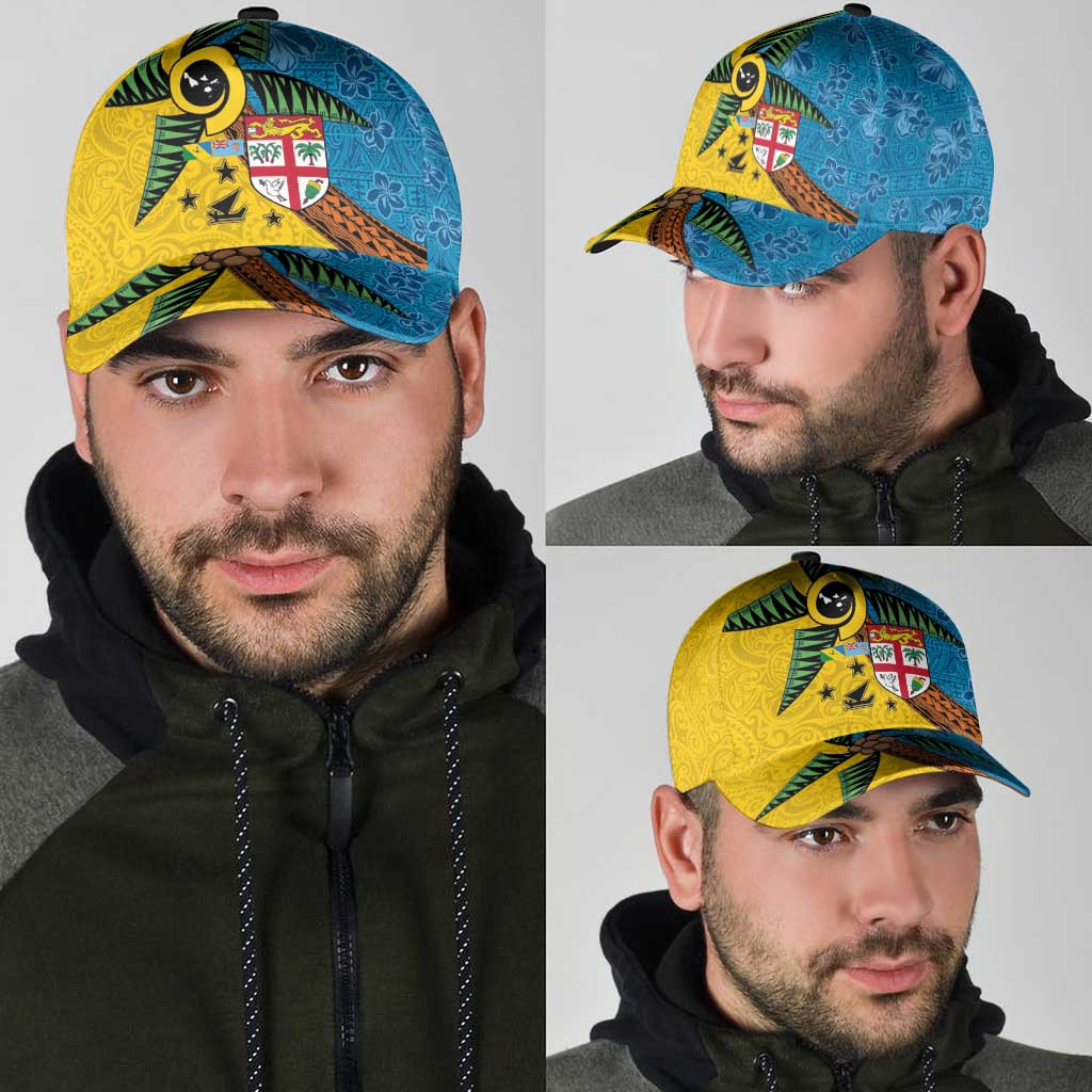 Malampa Fiji Day Classic Cap Tapa and Melanesian Patterns with Coat of Arms