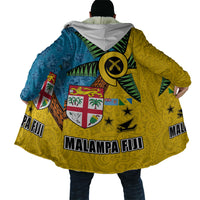 Malampa Fiji Day Cloak Tapa and Melanesian Patterns with Coat of Arms