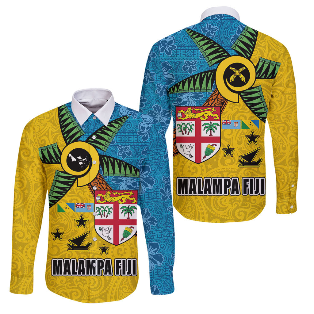 Malampa Fiji Day Family Matching Tank Maxi Dress and Hawaiian Shirt Tapa and Melanesian Patterns with Coat of Arms