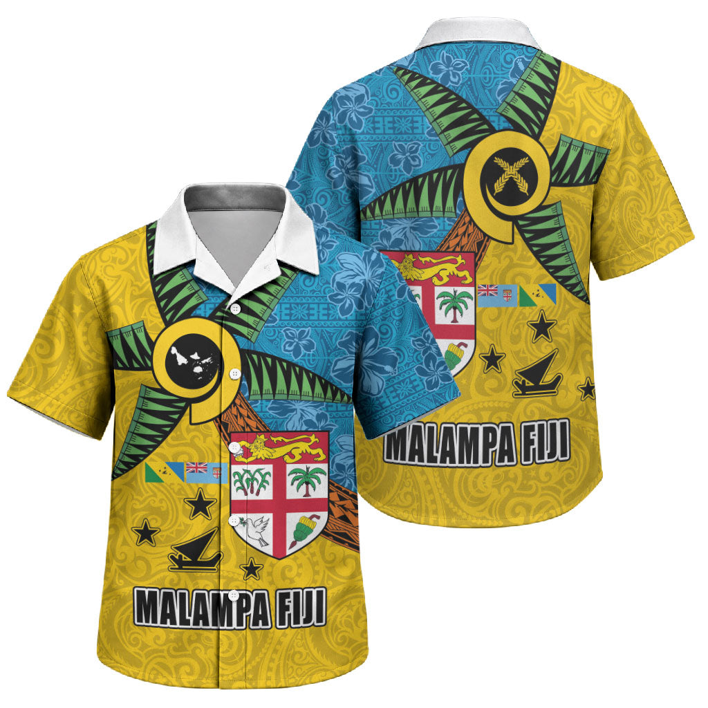 Malampa Fiji Day Family Matching Tank Maxi Dress and Hawaiian Shirt Tapa and Melanesian Patterns with Coat of Arms