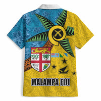 Malampa Fiji Day Hawaiian Shirt Tapa and Melanesian Patterns with Coat of Arms