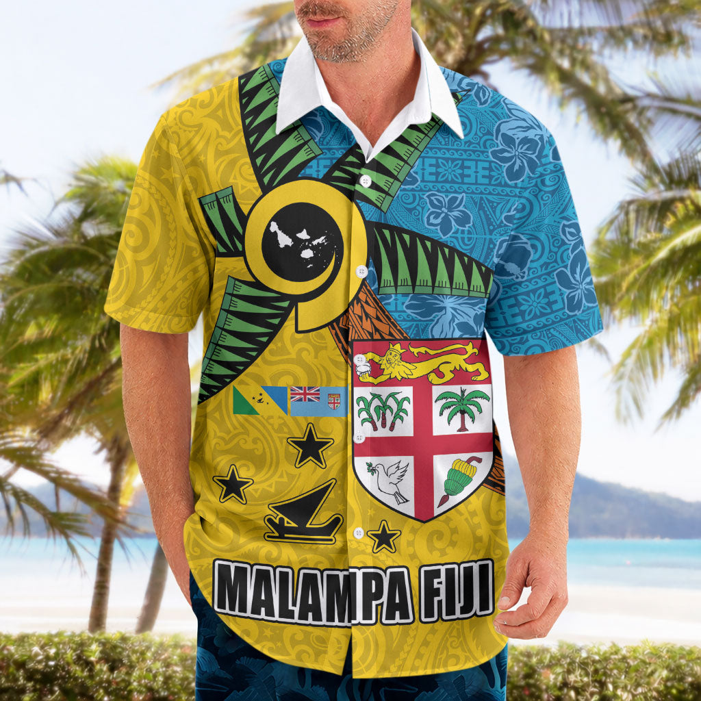 Malampa Fiji Day Hawaiian Shirt Tapa and Melanesian Patterns with Coat of Arms