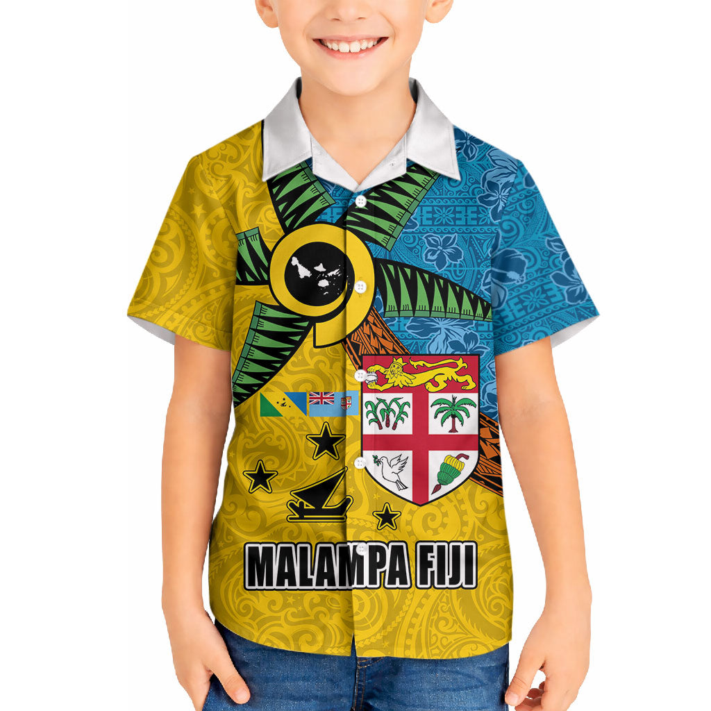 Malampa Fiji Day Hawaiian Shirt Tapa and Melanesian Patterns with Coat of Arms