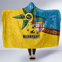 Malampa Fiji Day Hooded Blanket Tapa and Melanesian Patterns with Coat of Arms