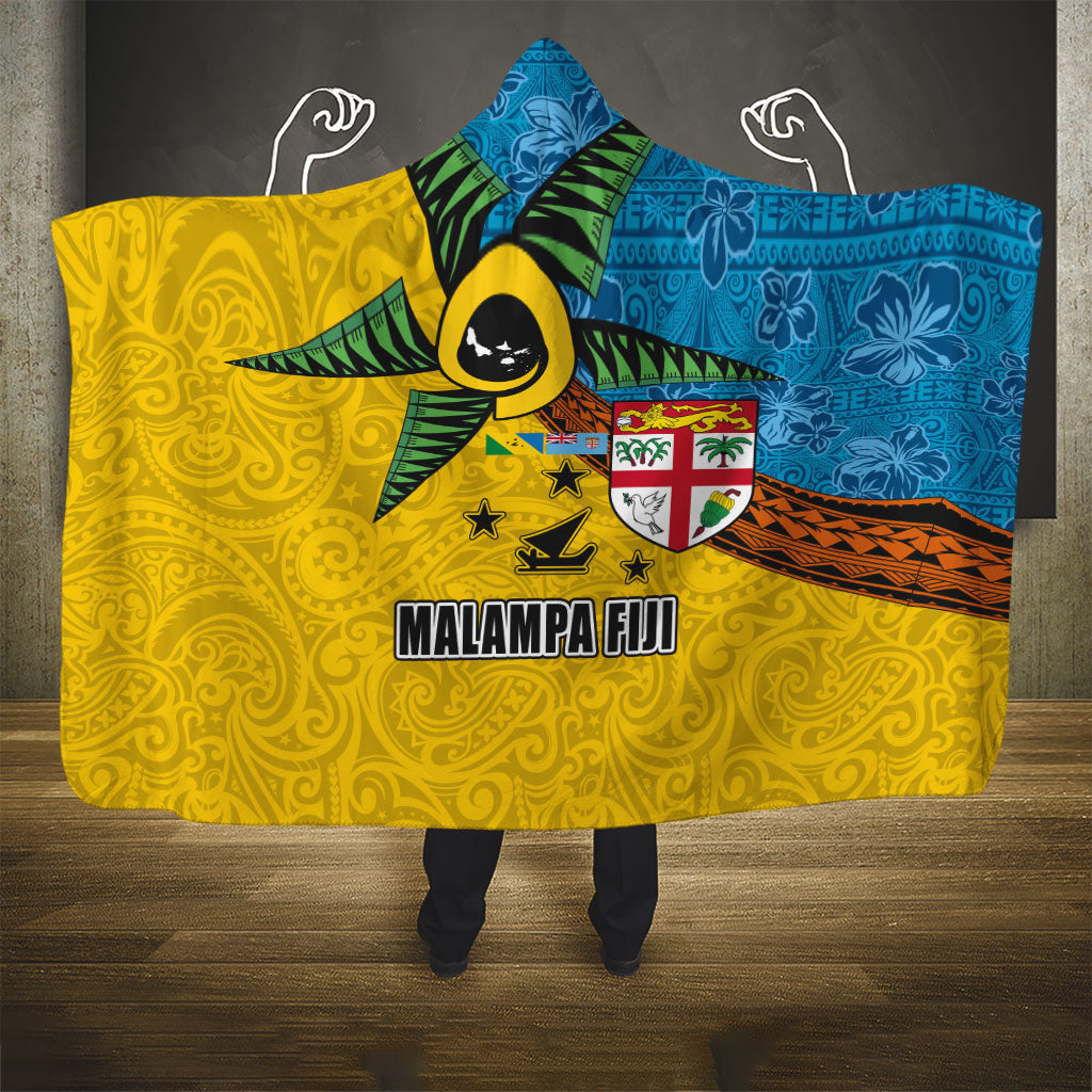 Malampa Fiji Day Hooded Blanket Tapa and Melanesian Patterns with Coat of Arms