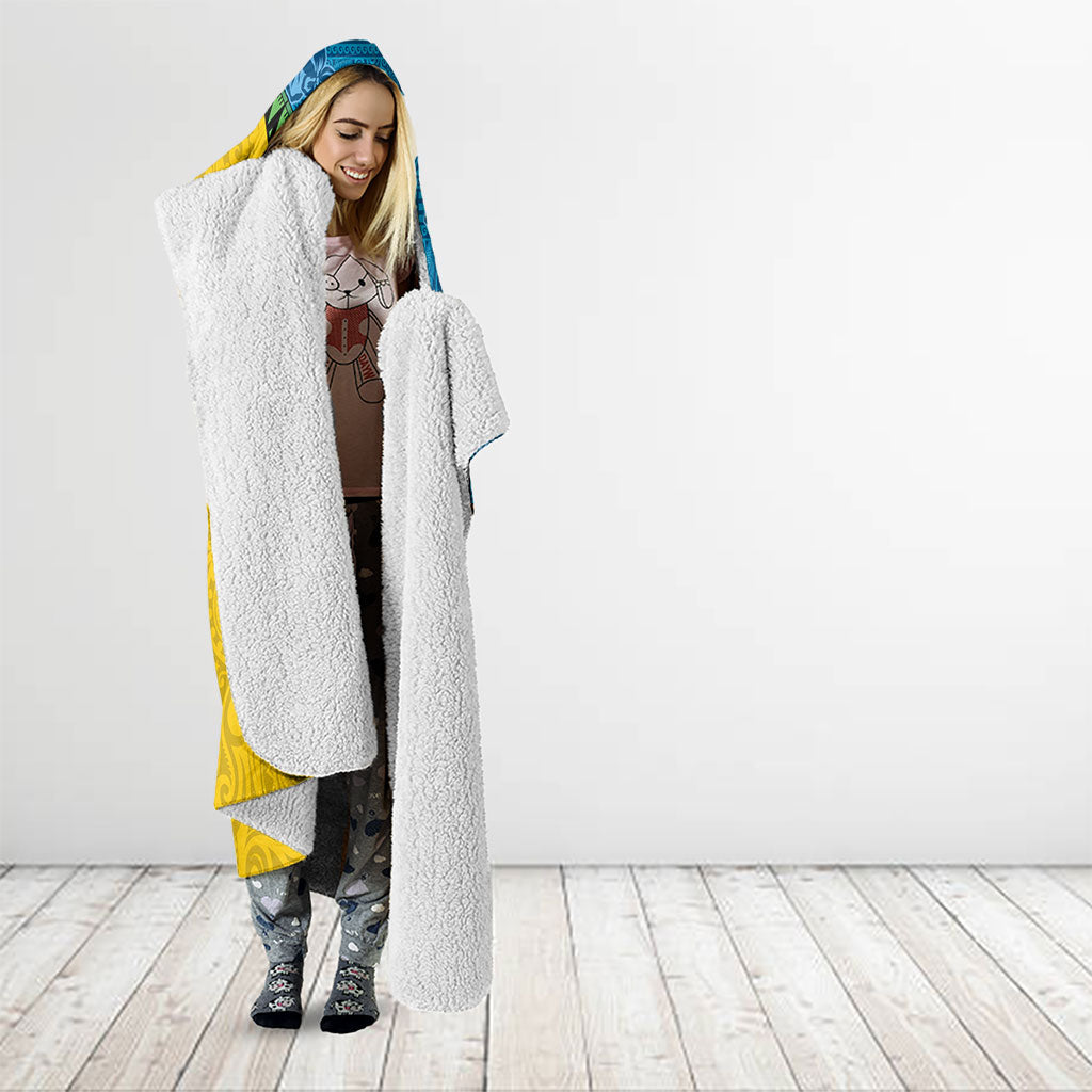 Malampa Fiji Day Hooded Blanket Tapa and Melanesian Patterns with Coat of Arms
