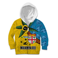 Malampa Fiji Day Kid Hoodie Tapa and Melanesian Patterns with Coat of Arms