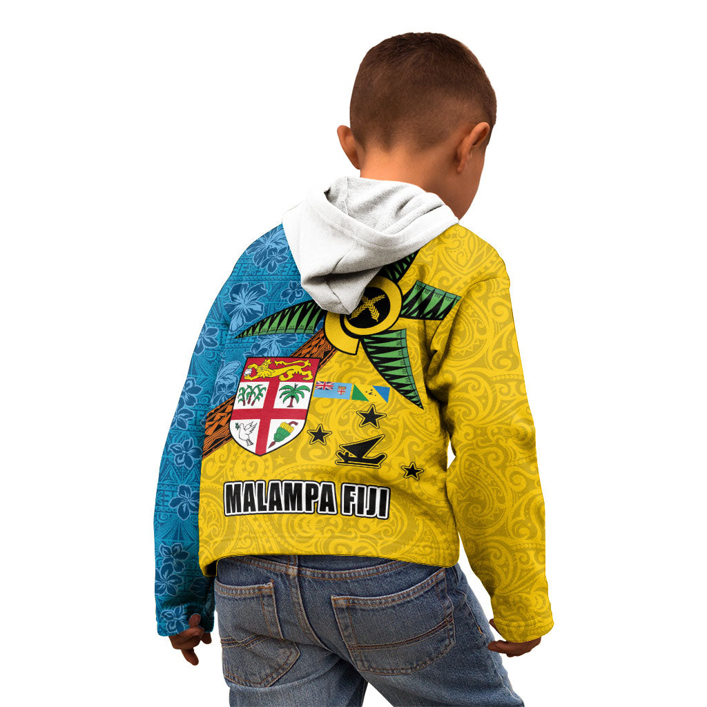 Malampa Fiji Day Kid Hoodie Tapa and Melanesian Patterns with Coat of Arms