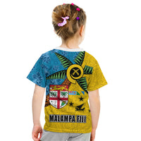 Malampa Fiji Day Kid T Shirt Tapa and Melanesian Patterns with Coat of Arms